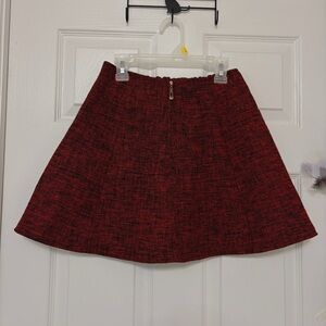 (NWOT) Red & Black Wool-Like Mini Skirt Size S A-Line & Skater Style Christmas
